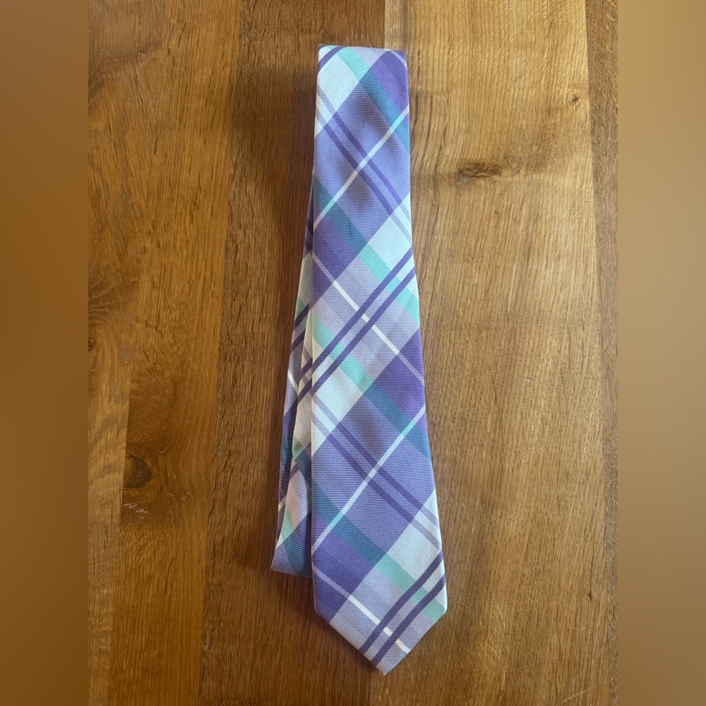 Brooks Brothers Lavender and Teal Plaid Tie